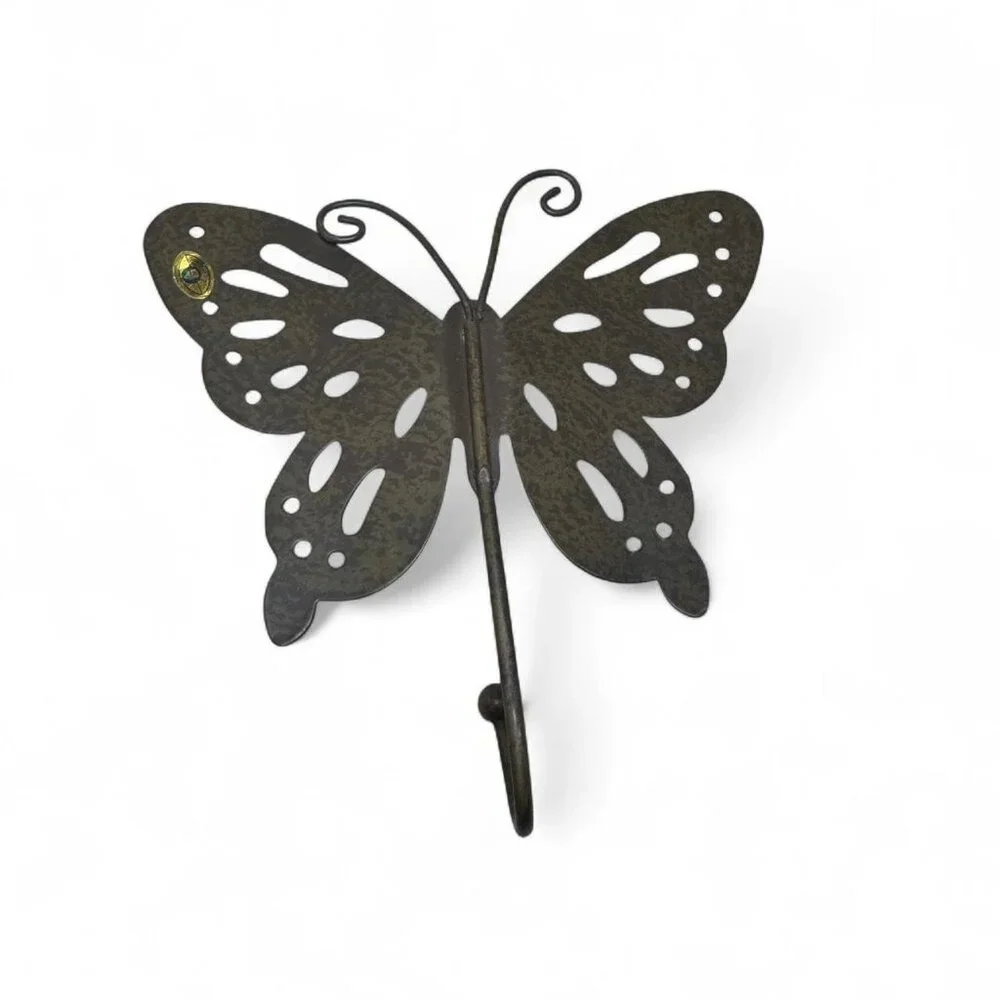 3 Metal Butterfly Decorative Wall Hooks